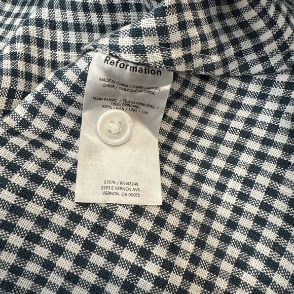 NWT Reformation Tace Linen Dress in Blue Motif Size 12 - Picture 10 of 10